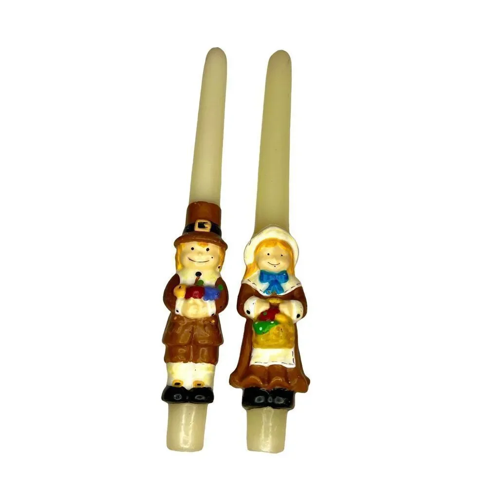 Vintage Pilgrim Couple American Greetings Candles
